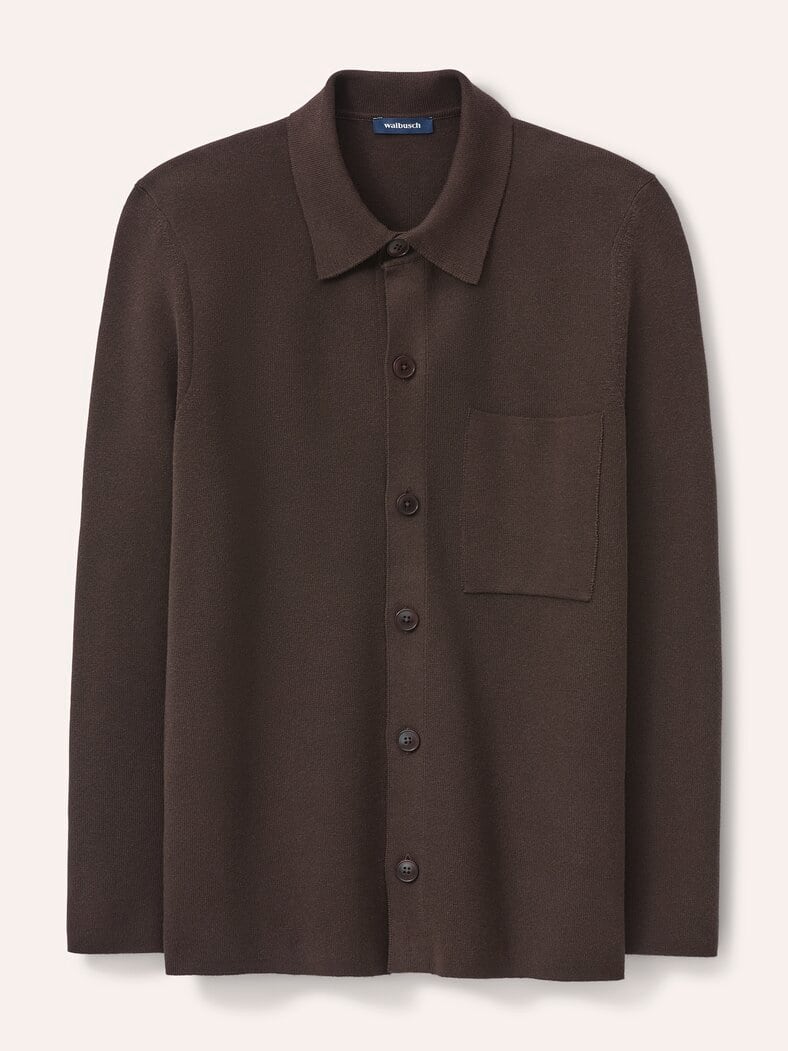 Milano Strickjacke mit Baumwolle Dunkelbraun