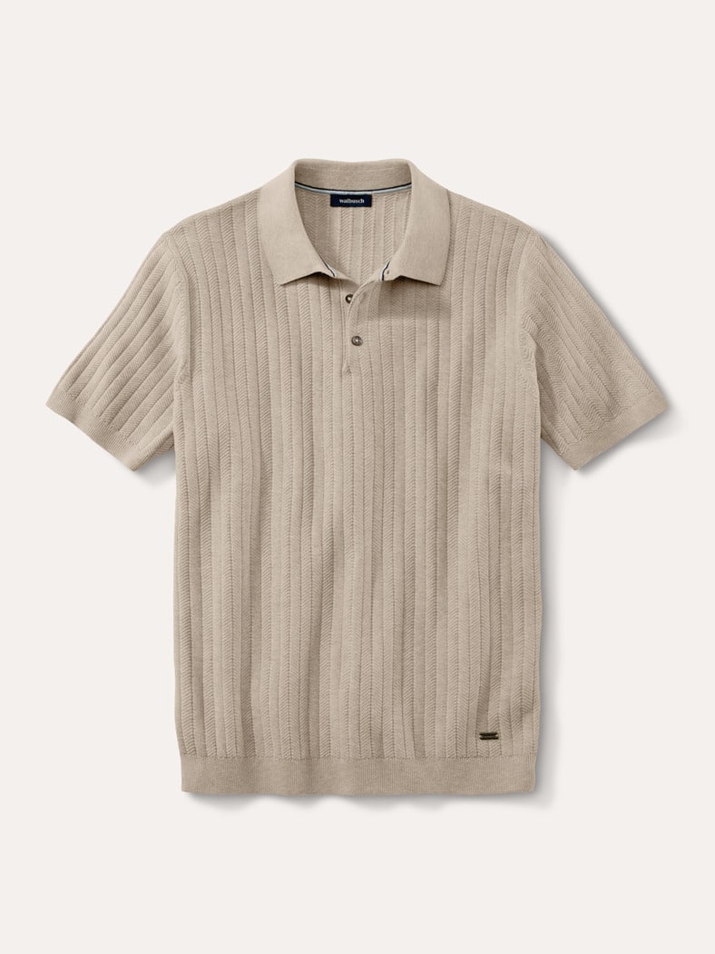 Baumwoll-Strickpolo Sand