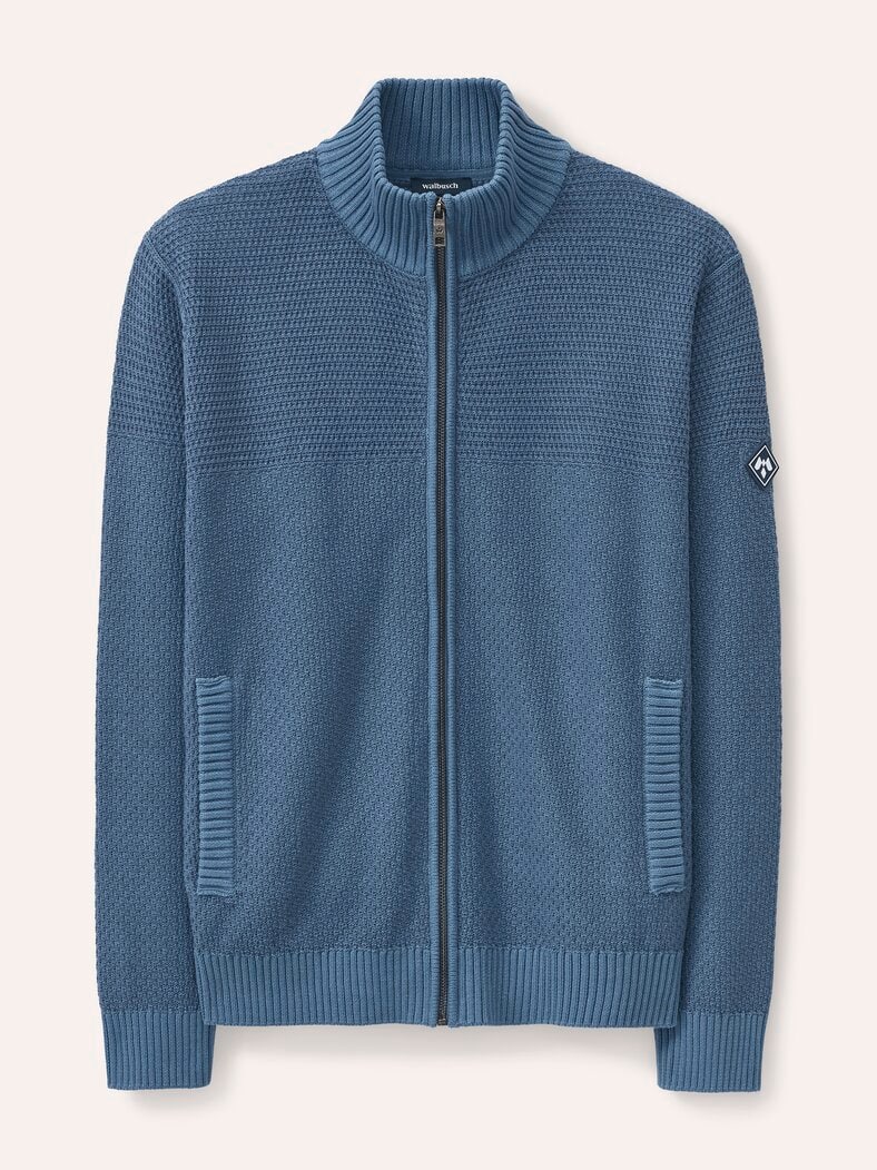 Strickjacke aus Baumwolle Rauchblau