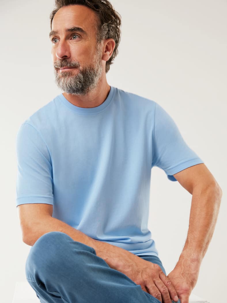 T-Shirt Rundhalsausschnitt Hellblau