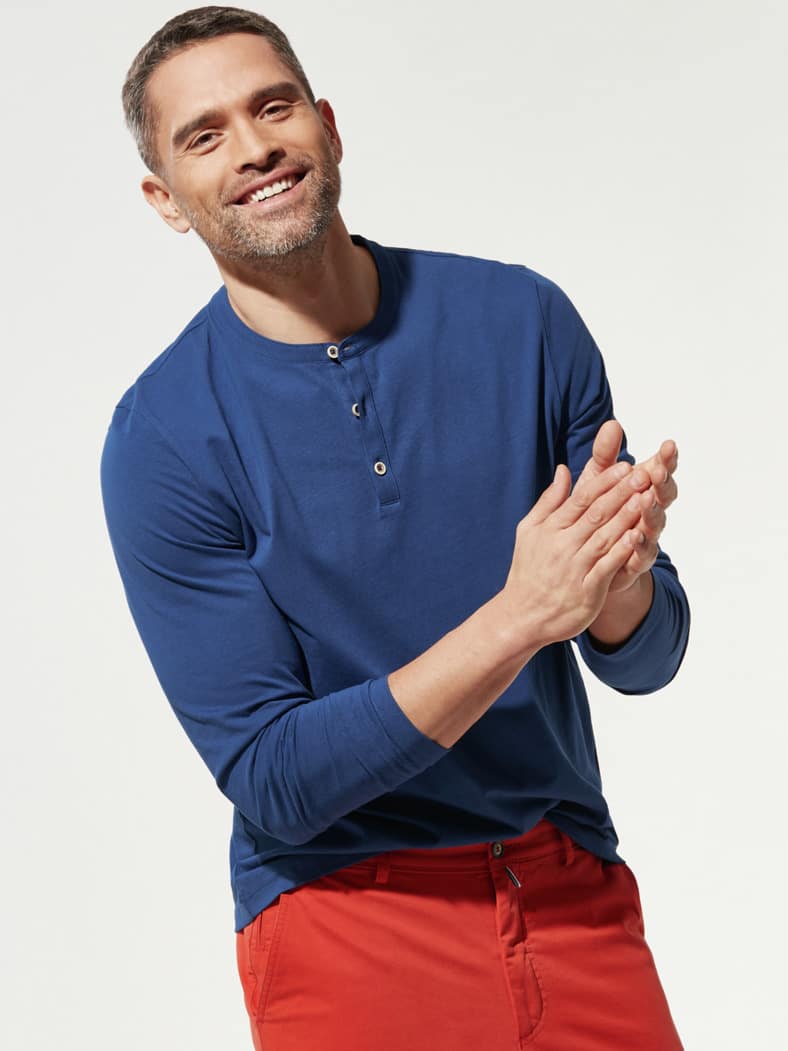 Henley-Shirt Blau