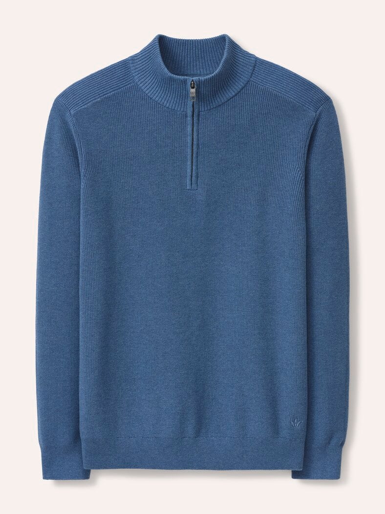 Troyer aus Baumwollmix Mittelblau