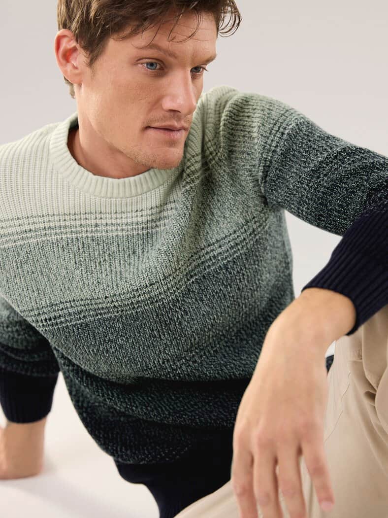 Degradee Pullover Lindgrün