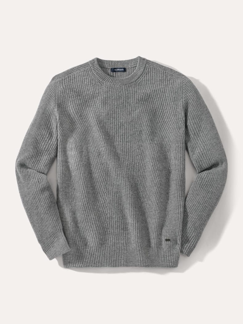 Cashmino Pullover Nahtlos Grau Melange