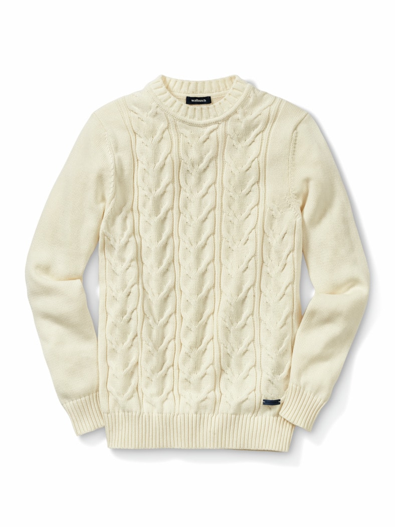 Zopfpullover Woolcot Offwhite