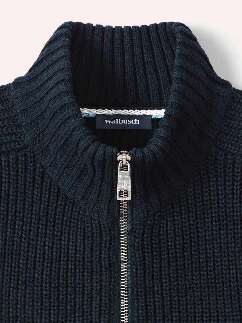 Zip-Jacke Patentstrick Marine