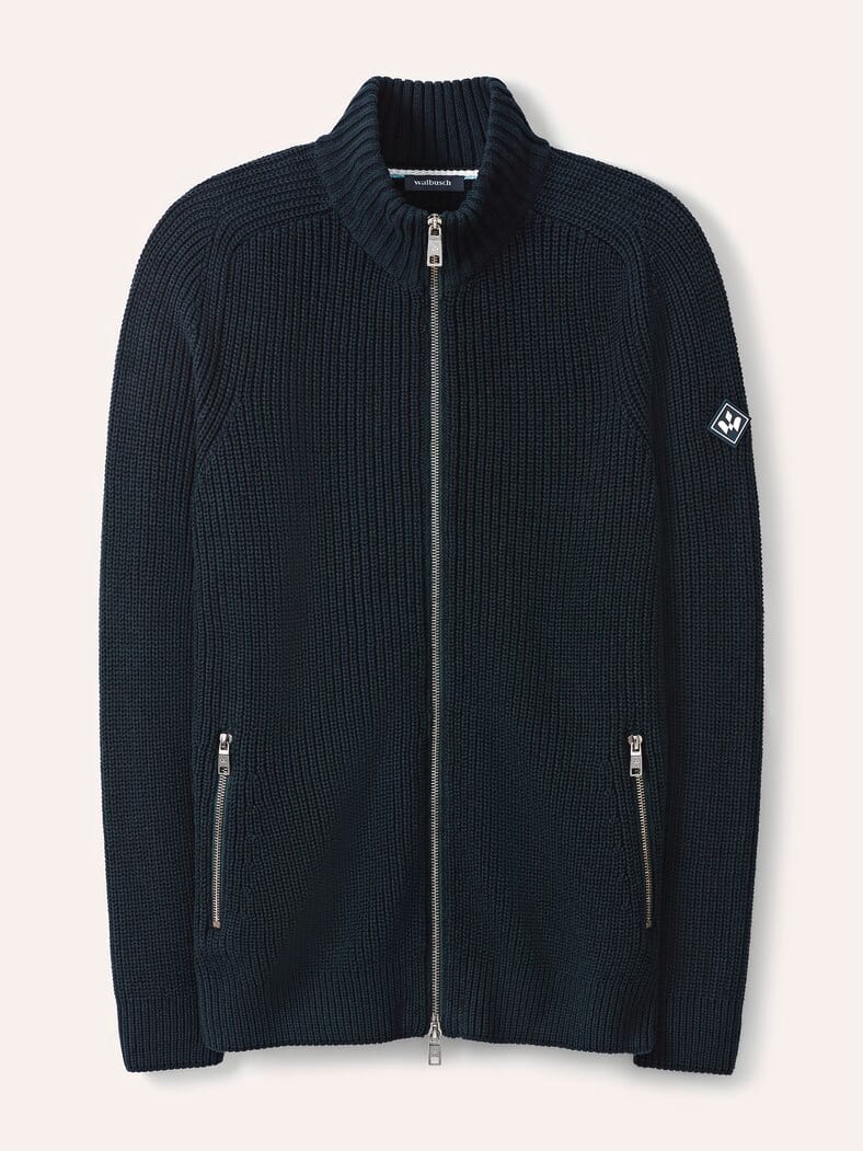 Zip-Jacke Patentstrick Marine