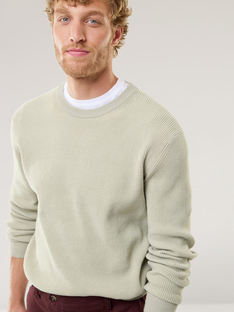 Komfort Ripp-Pullover Stein