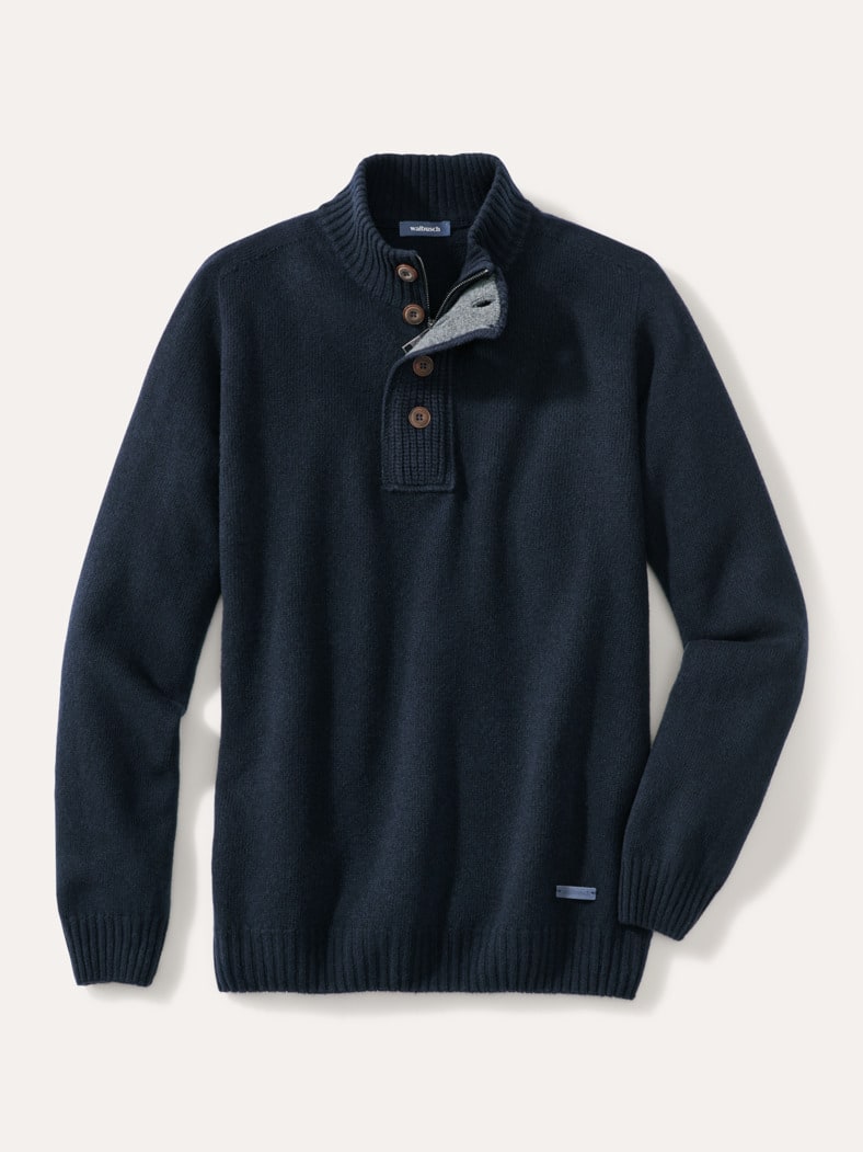 Premium Lammwoll-Troyer Marine