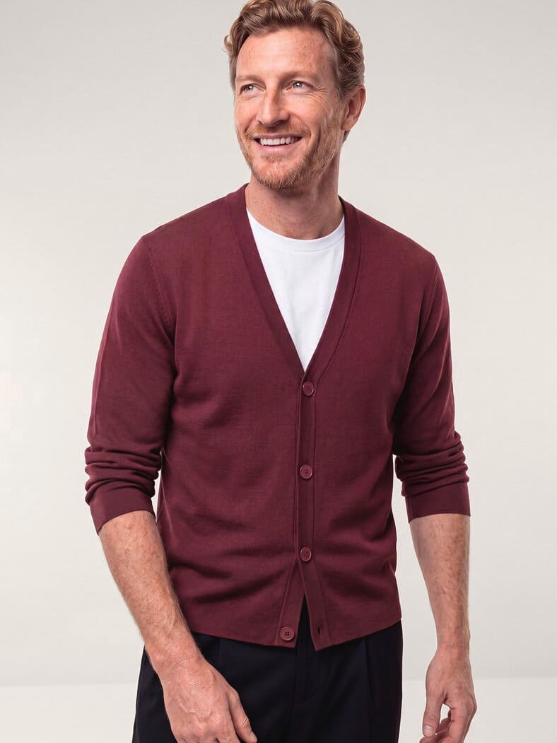 Milano Cardigan mit Baumwolle Bordeaux
