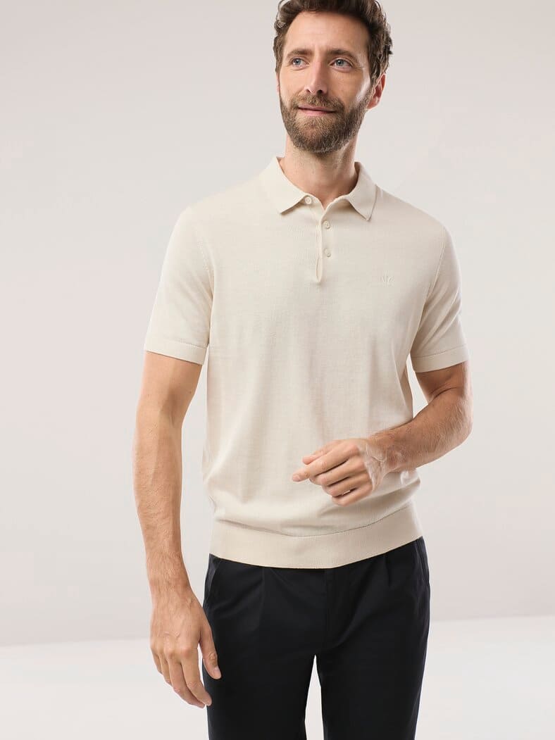 Premium Strickpolo Natur