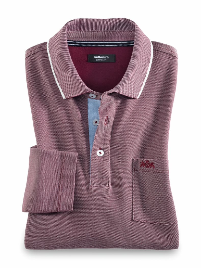 Extraglatt-Polo Thermoleicht Bordeaux
