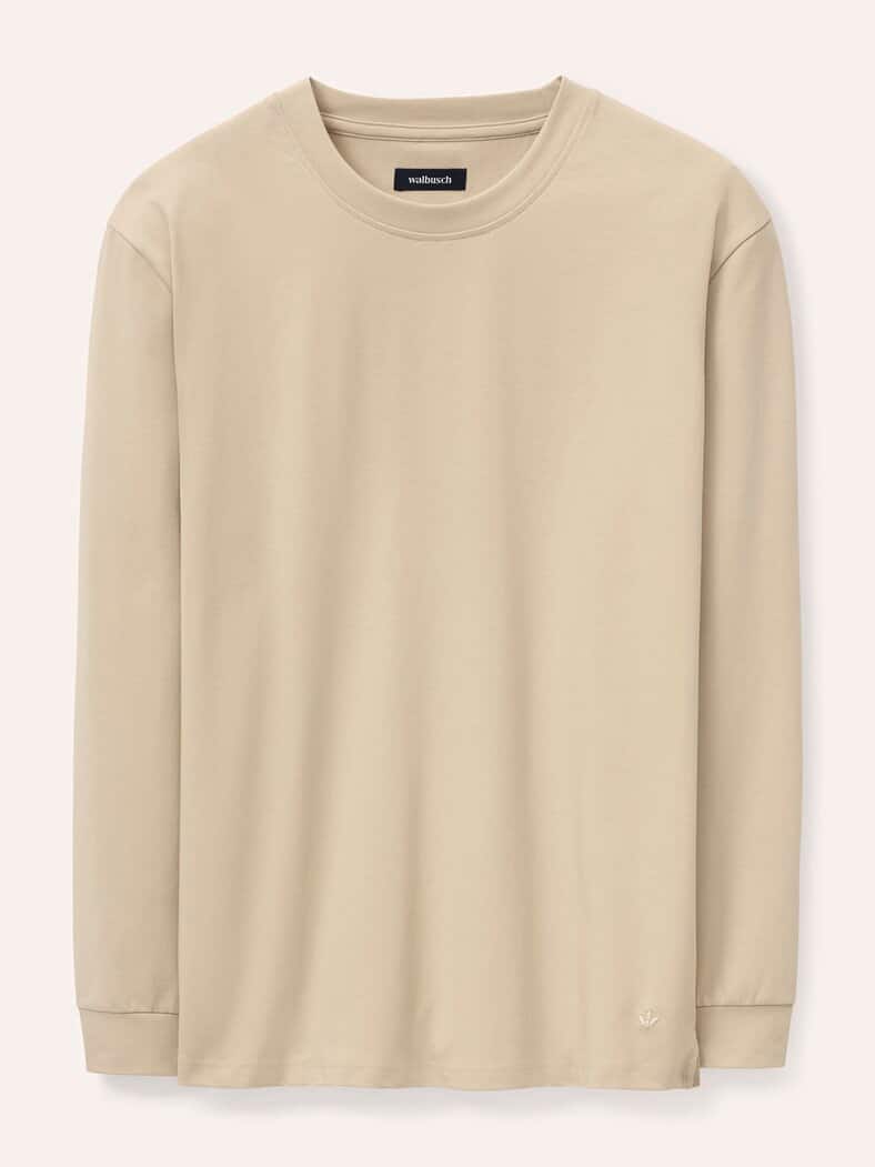 Langarmshirt aus Baumwollmix Sand