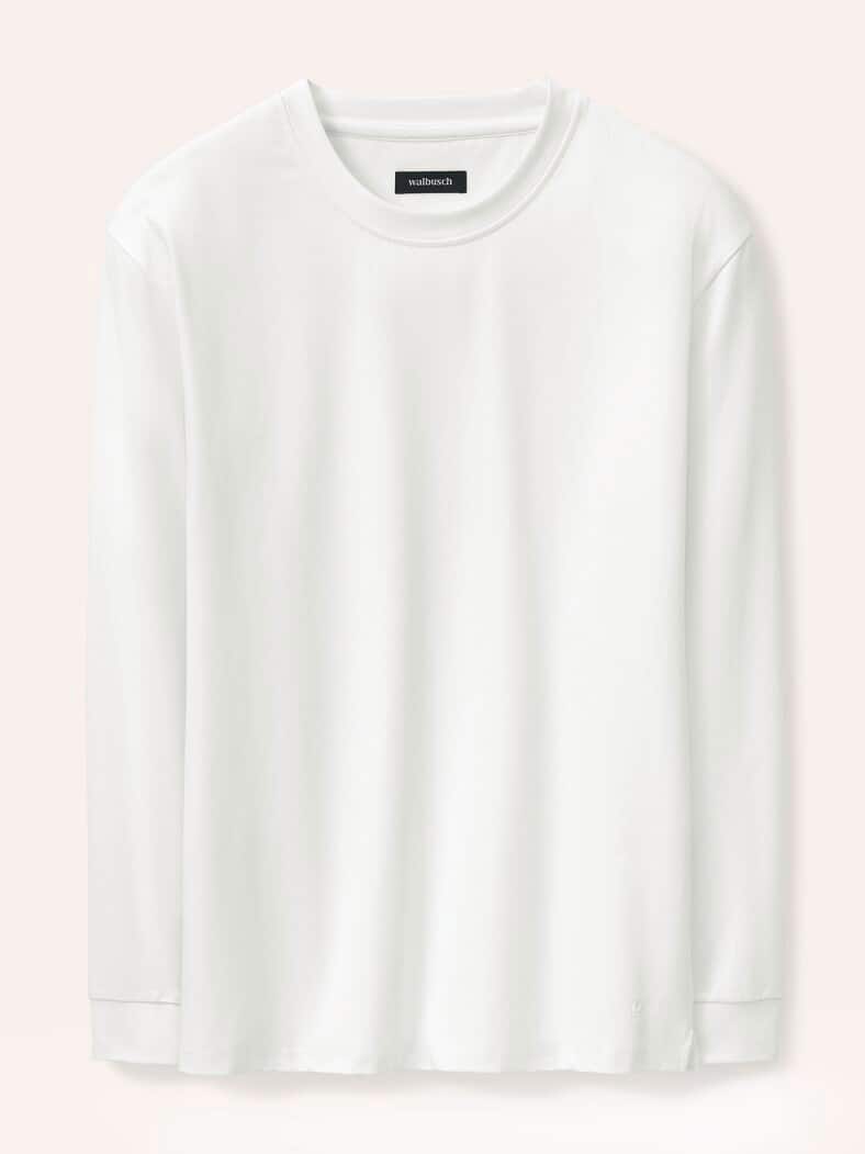 Langarmshirt aus Baumwollmix Weiß