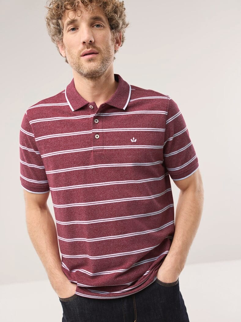 Bi-Colour Polo Dunkelrot