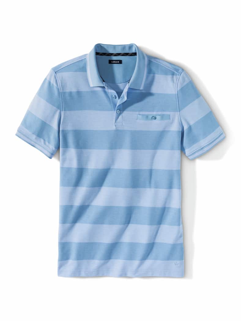 Extraglatt-Polo Klimakontrolle Streifen Hellblau