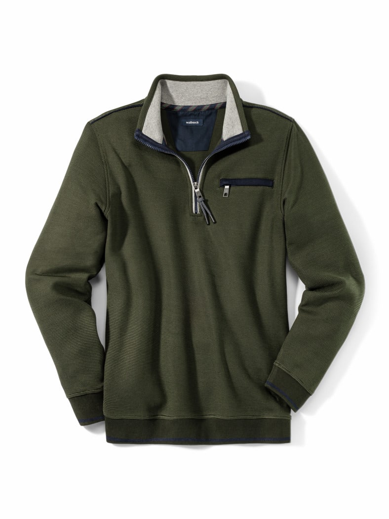 Easycare Struktur-Troyer Bicolor Kieferngrün