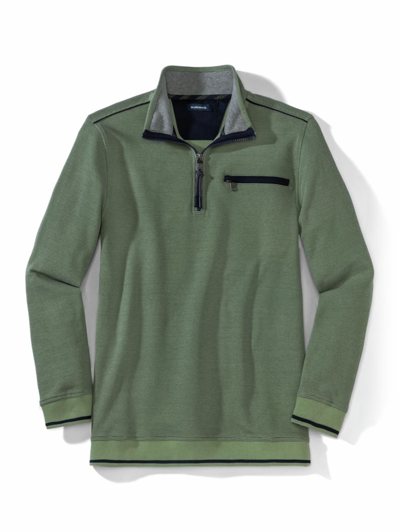 Easycare Struktur-Troyer Bicolor Lindgrün