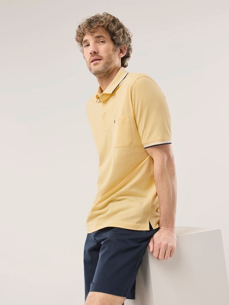 Extraglatt-Polo Bicolor Uni Gelb