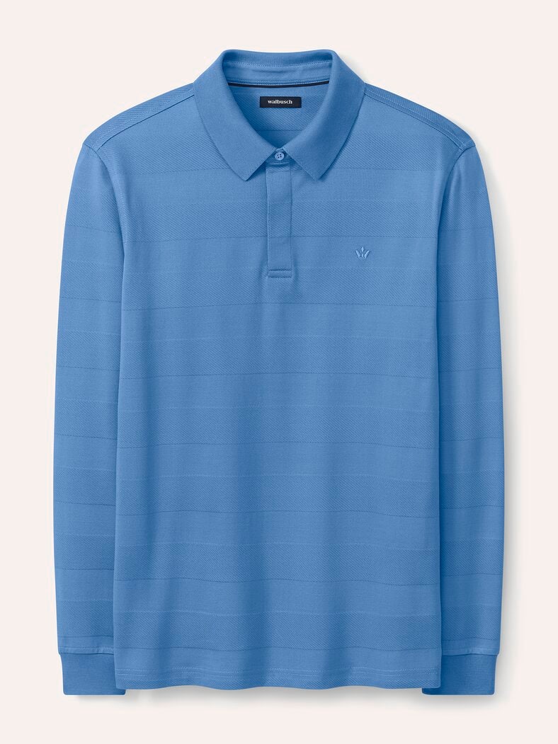 Baumwoll-Polo Webeffekt Rauchblau