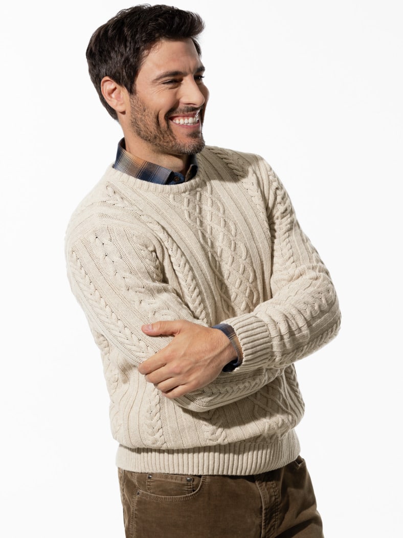 Aran-Pullover Natur