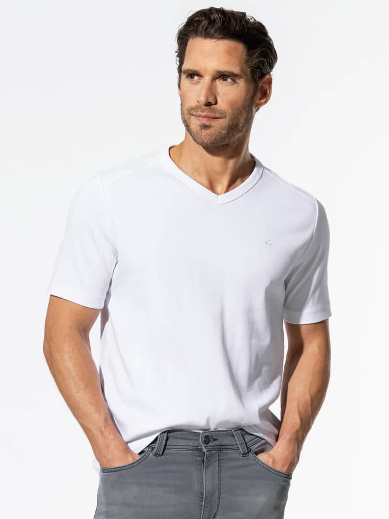 Zu schade für drunter-Shirt V-Neck Weiß