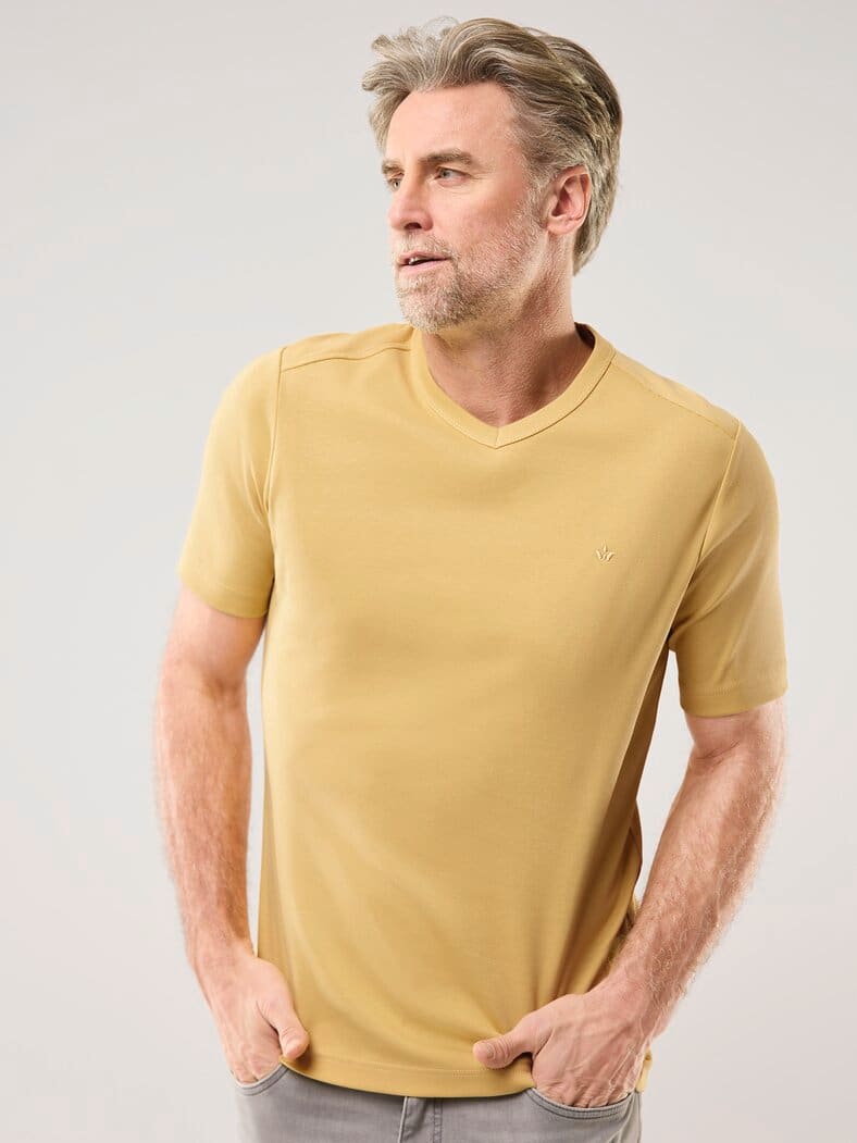Zu schade für drunter-Shirt V-Neck Gelb