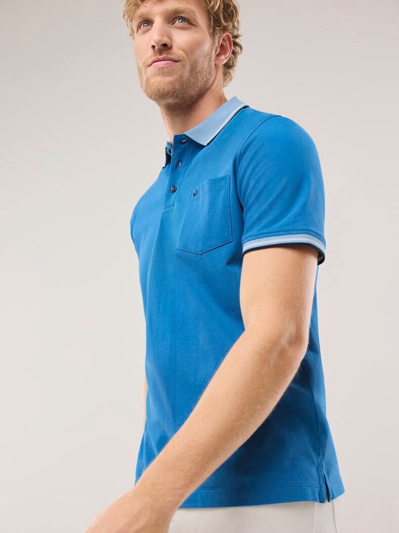 Pique-Polo Hitzefrei Uni Mittelblau
