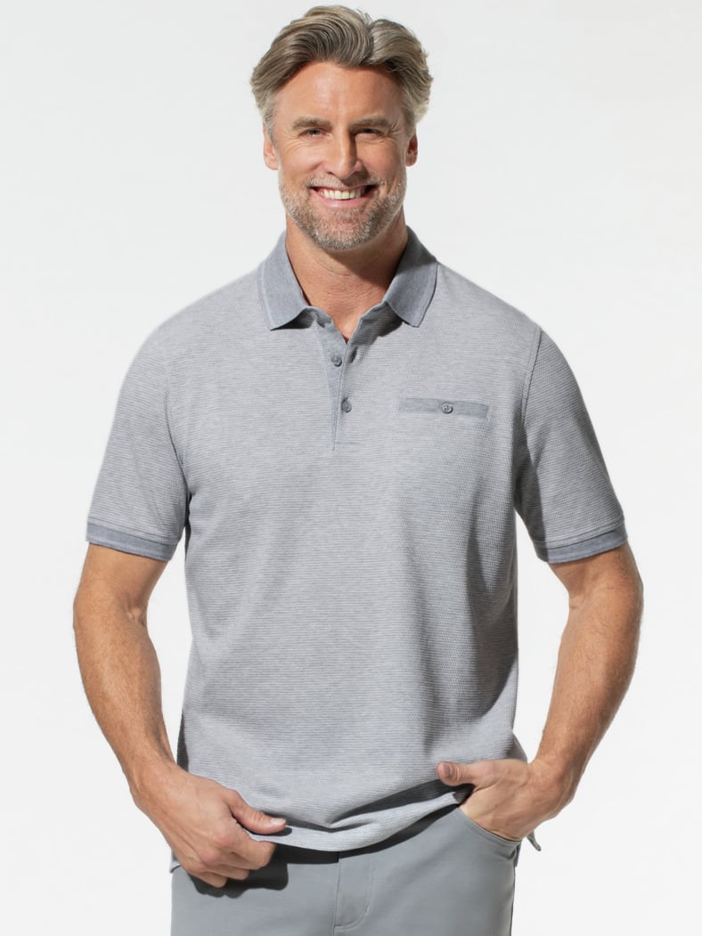 Extraglatt-Polo Bestklima Hellgrau