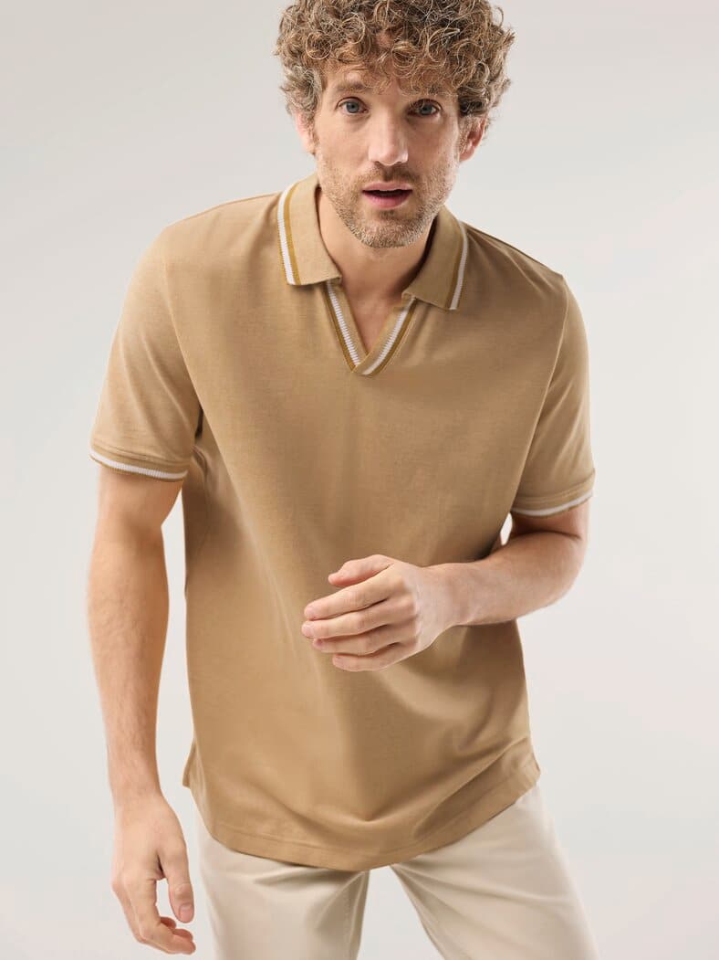 Bi Colour Polo Goldgelb