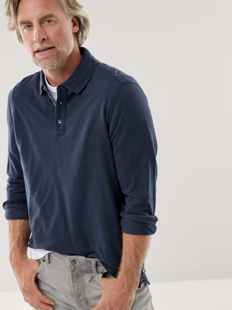 Merino Mix Polo Marine