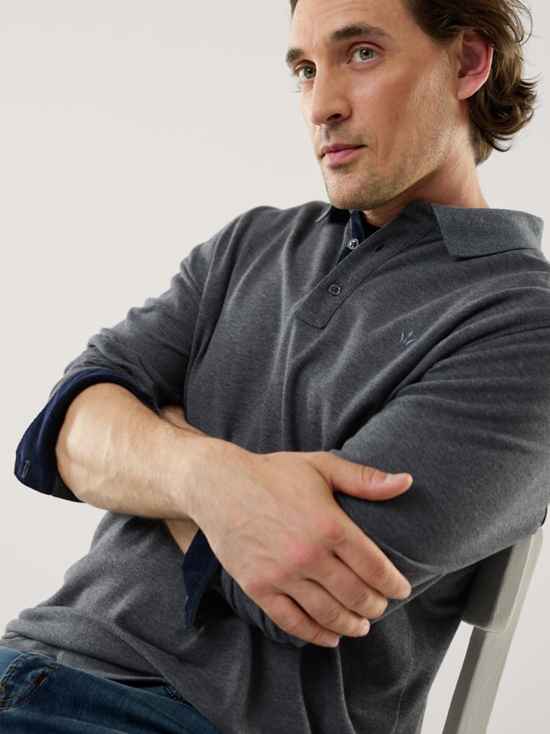 Merino Mix Polo Grau