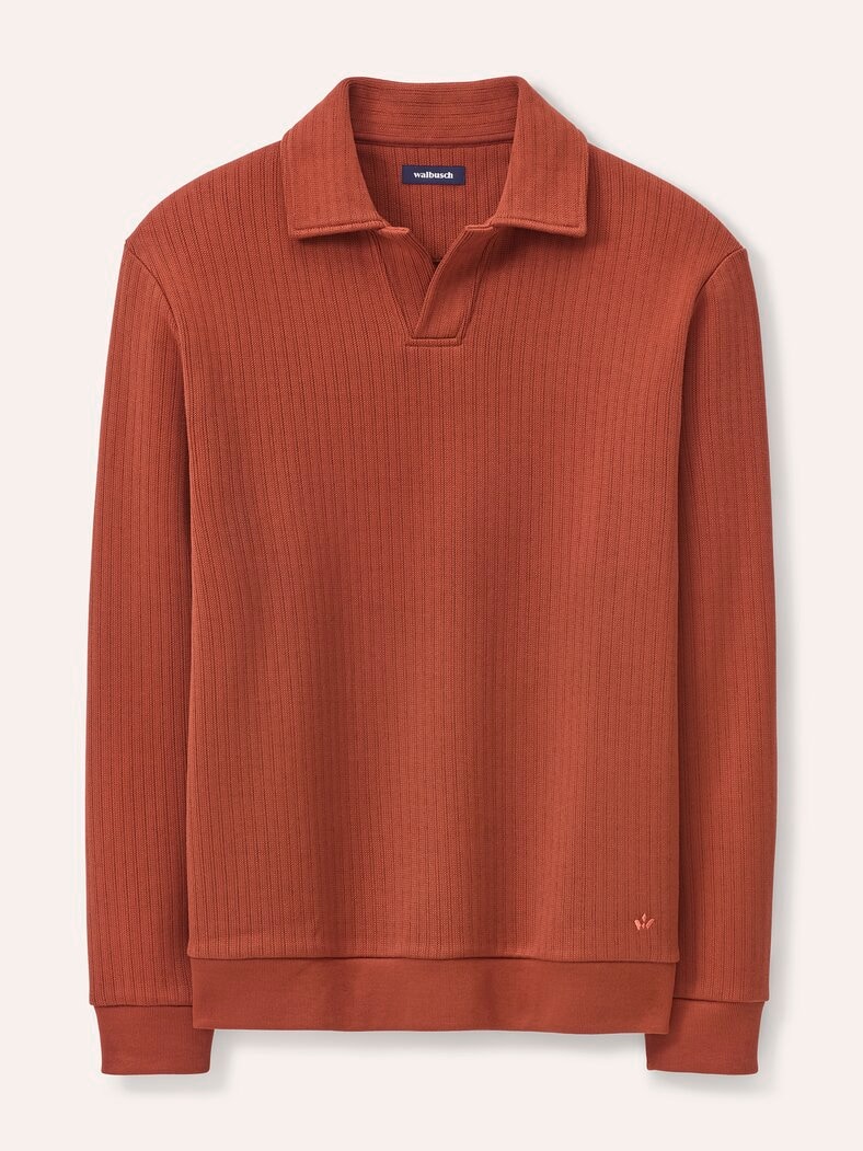 Sweatshirt mit Kragen Rotbraun