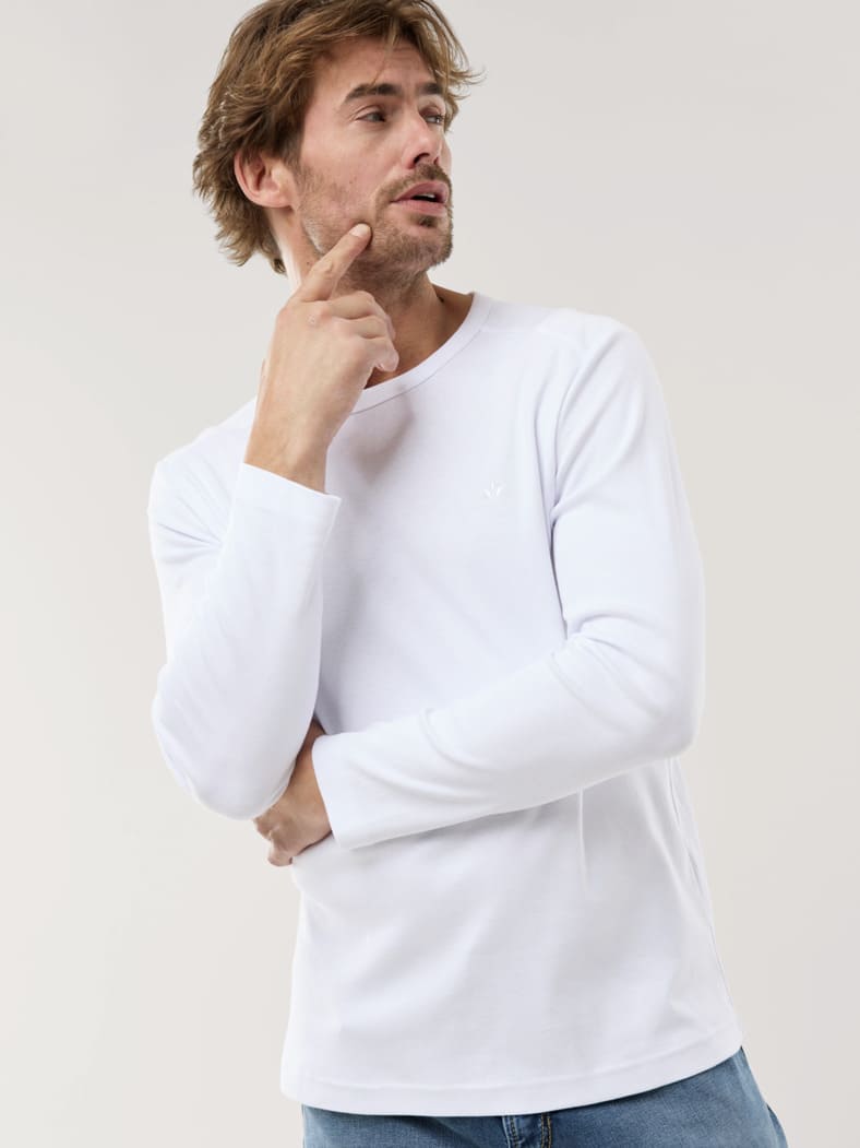 Langarm Zu schade für Drunter-Shirt Weiß