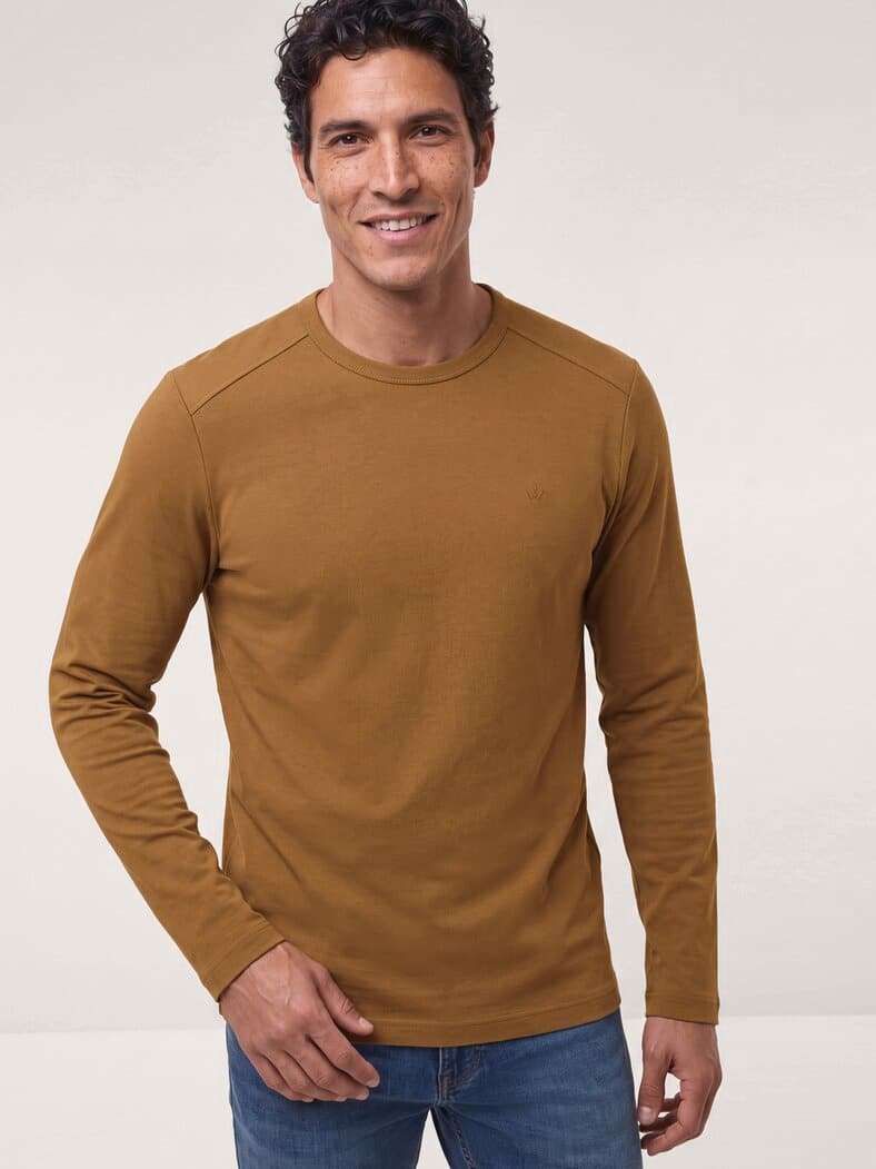 Langarm Zu schade für Drunter-Shirt Cognac