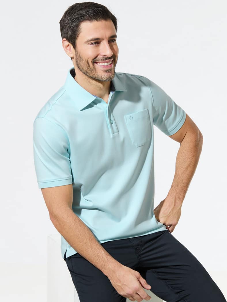 Walbusch-Kragen Polo Light Aqua
