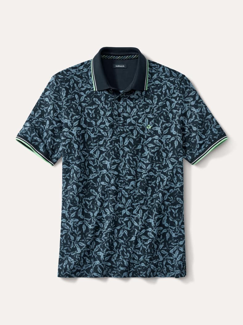 Comfort Stretch Polo Druck Marine