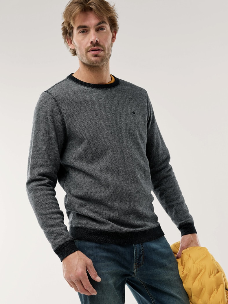 Struktur Pullover Bicolor Sand