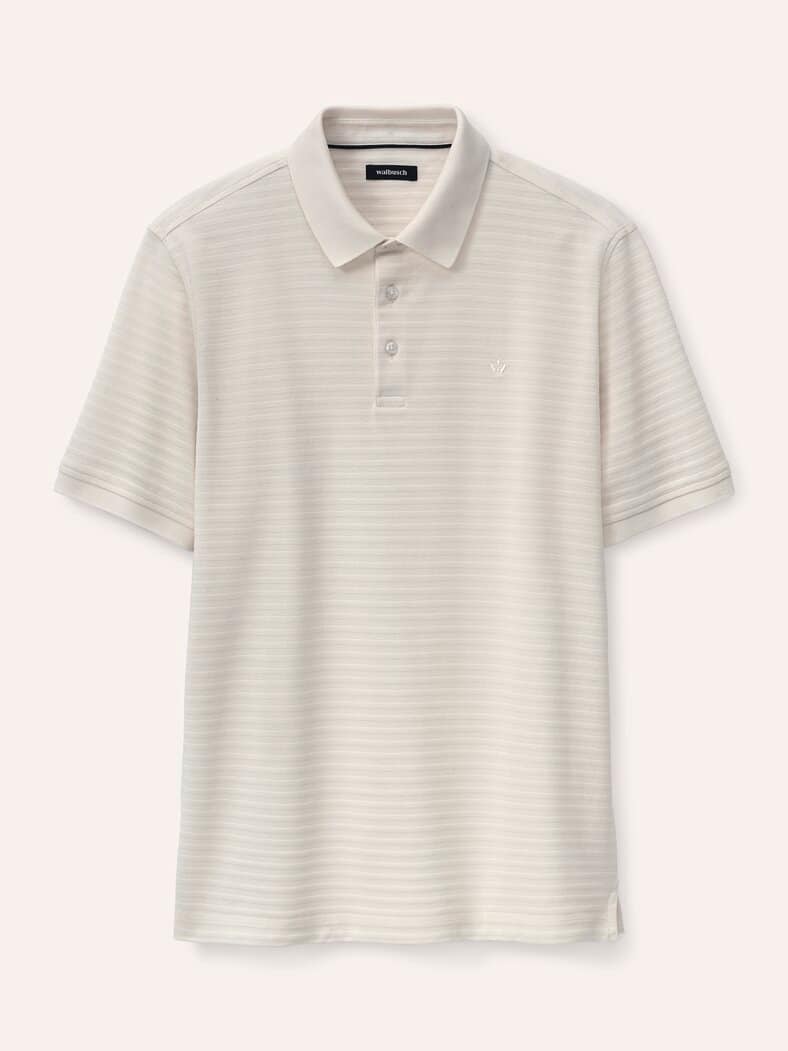 Strukturiertes Polo mit Kurzarm Natur