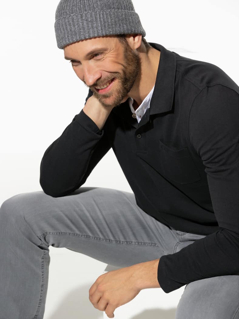 Pique-Polo Pima Cotton Schwarz