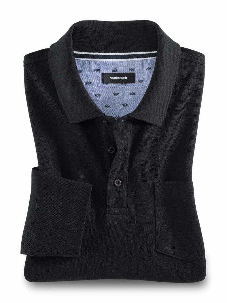 Pique-Polo Pima Cotton Schwarz