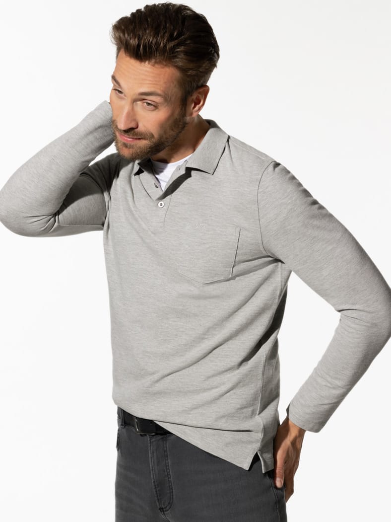 Pique-Polo Pima Cotton Mittelgrau