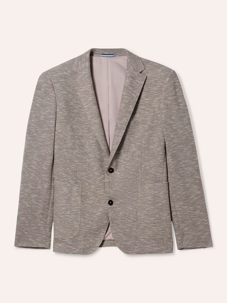 Struktur Sakko aus Jersey-Melange Beige