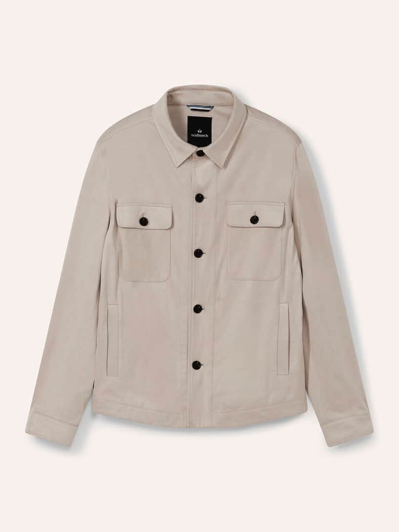 Hemdjacke aus Microvelours Beige