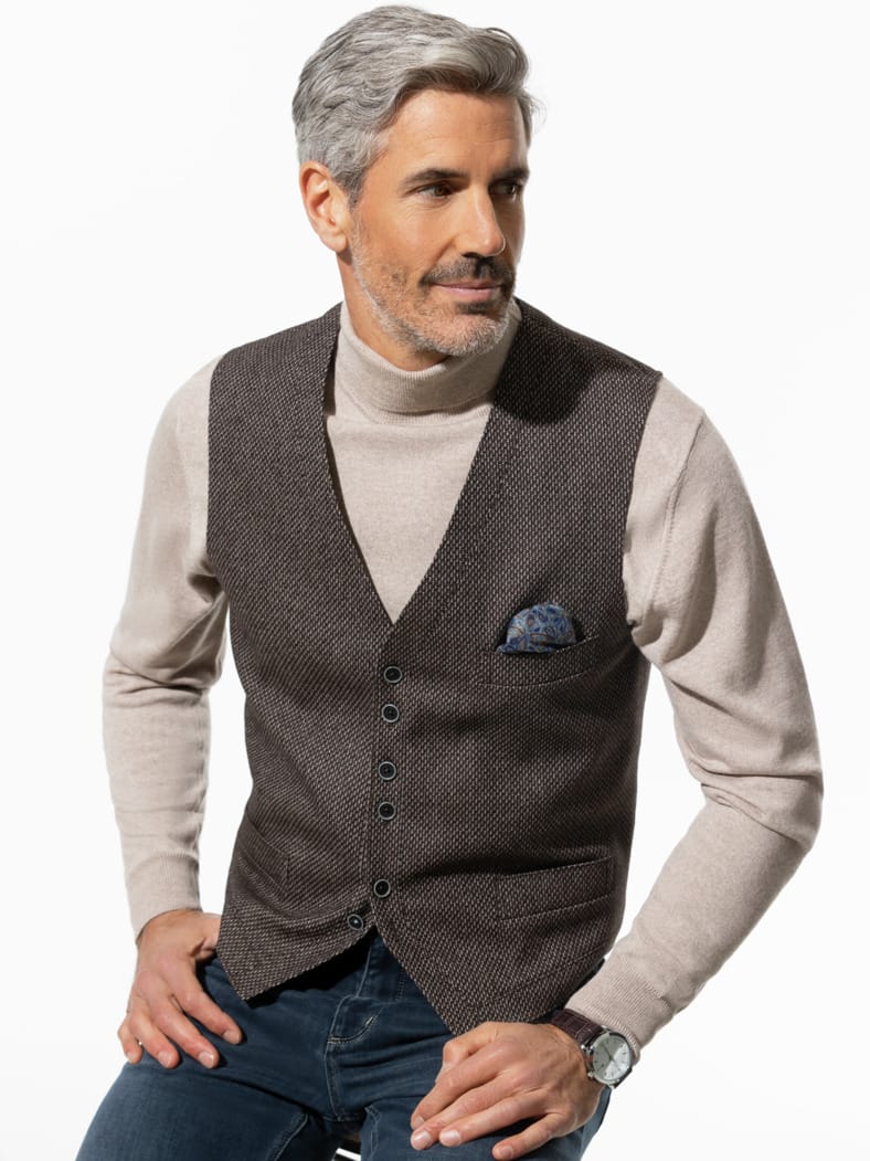 Struktur-Komfort Weste Braun