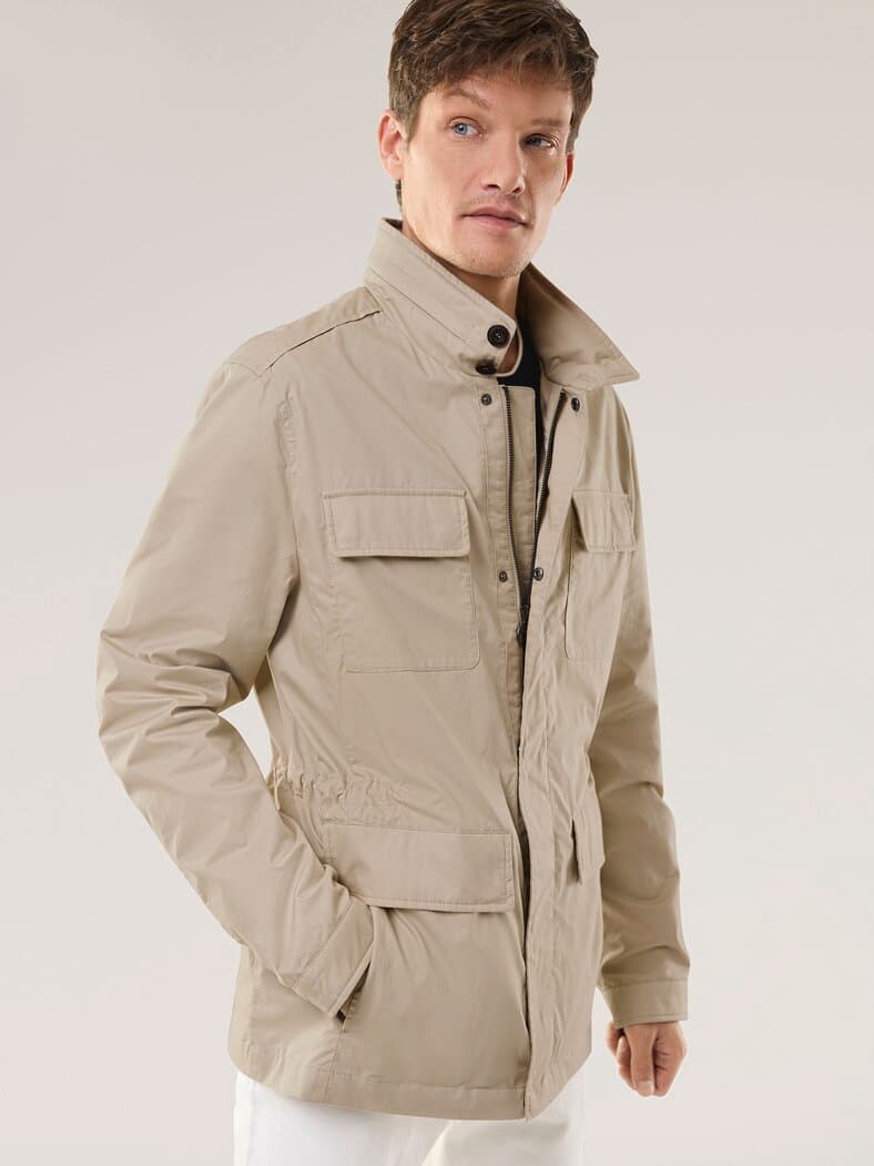 Multitaschen Jacke Beige
