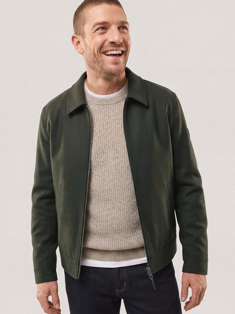 Blouson aus Wollmischung Oliv