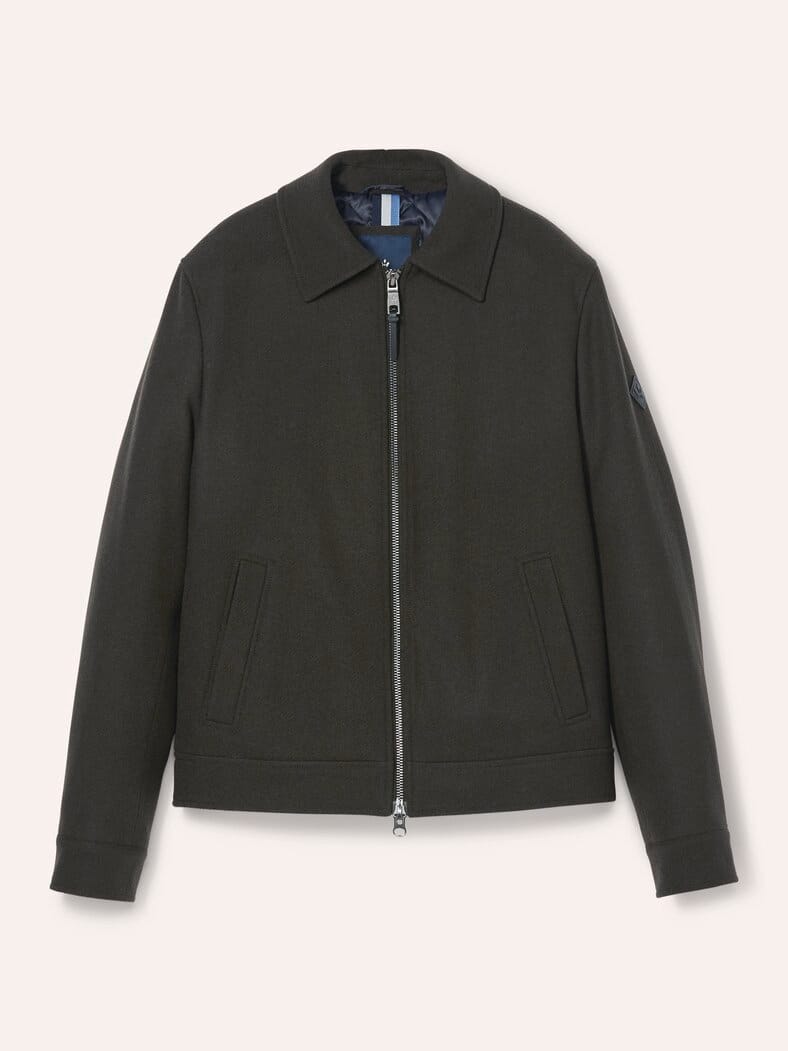 Blouson aus Wollmischung Oliv