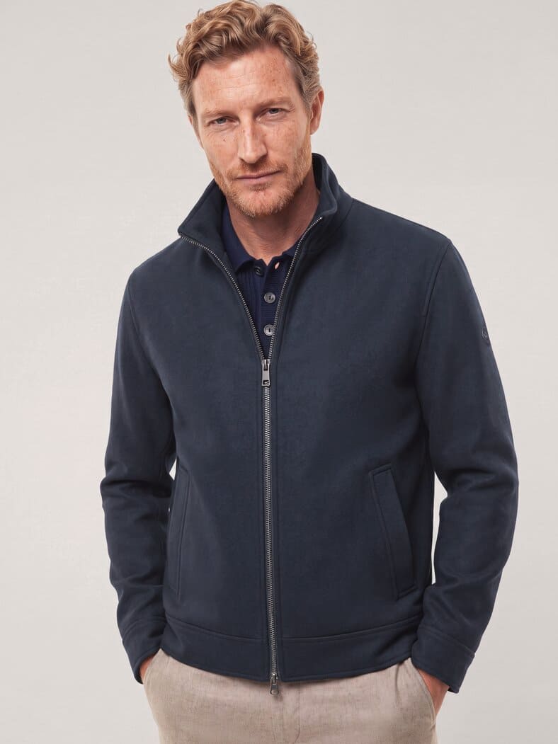 Blouson aus Wollmischung Marine