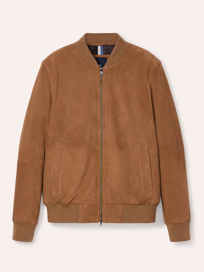 Blouson aus Ziegenvelours Cognac